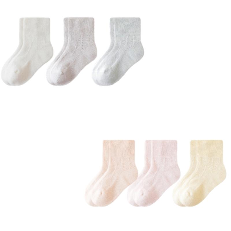 Set of 3 Pair Girls Cotton Ankle Socks Baby Hosiery with Nonslip Elastic Cuffs Design for Toddler Boys Girls Comfort