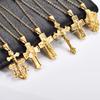 Religiöser Edelstahl-Kreuz-Anhänger Halskette für Damen Herren Charms für Kette Choker Christlicher Metall Schmuckherstellung Zubehör