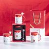 Christmas gift ceramic cup gift box with personality trend cute coffee white porcelain mug couple water cup