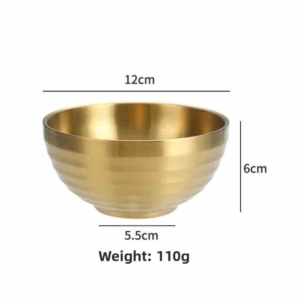 Round Shape Double Layer Insulated Bowls 304 Stainless Steel Soup Bowls Kitchen Dining