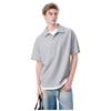 DREAM MADE Men's American Retro Faux Two-Piece Polo T-Shirt