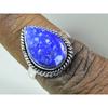 Natural Lapis Lazuli 925 Solid Sterling Silver Ring Size US-7 PG-114