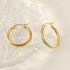 18K Gold Plated Stainless Steel Twisted Wire Hoop Earrings for Women