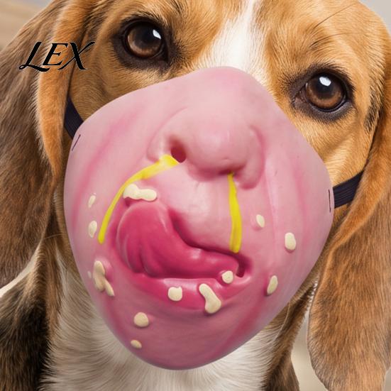 Realistické rekvizity pro mazlíčky Vtipná psí maska, Kostým s děsivou tváří z PU pěny, Latexová maska na hlavu s otevíracími ústy a gumičkou pro maškarní, Svatební párty,