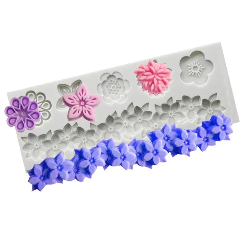 New Kitchen Baking Tools Cake Decoration Multiple Silicone Flower Mold Creative Petal DIY Candy Molds Aromatherapy Candle Mould