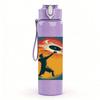 1PC Runner Athlete Sunset Sport Print 750ml Color Plastic Sports Water Bottle Leakproof Flip Straw Lid Suitable for Sports Office Home Use