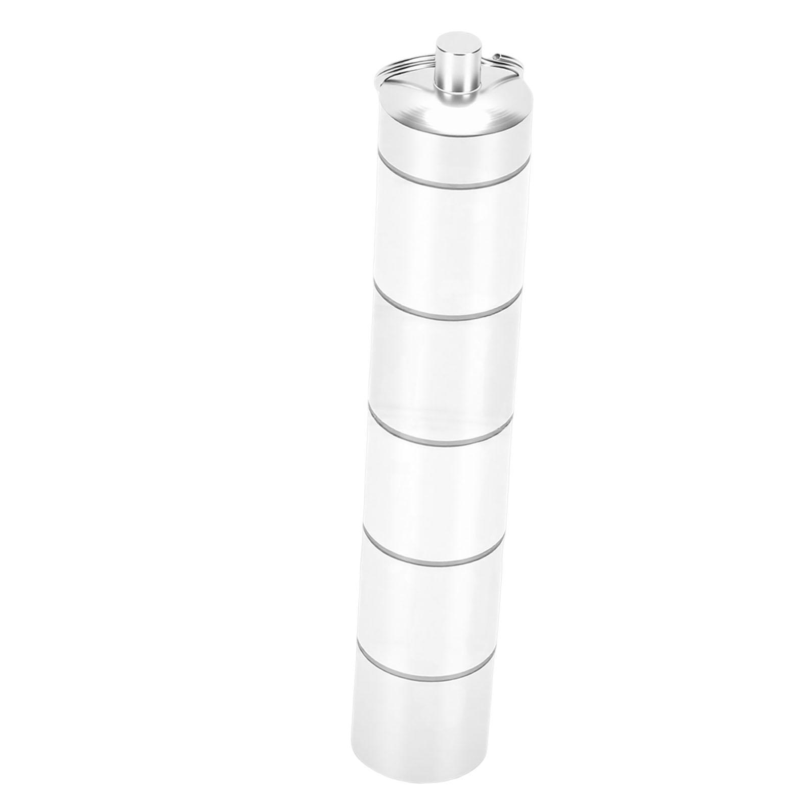 

6 Compartments Mini Tablets Case Aluminum Alloy Water Proof Portable Tablets Box Dispenser 25x140mm