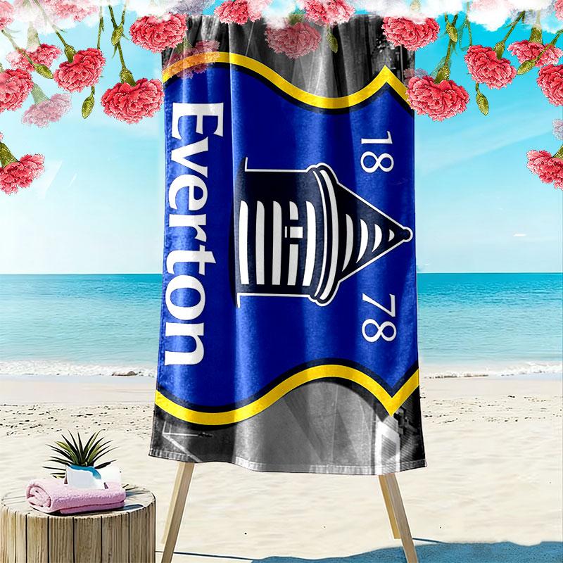 Ręcznik plażowy z nadrukiem Everton FC, Duży miękki szybkoschnący ręcznik na plażę, kemping, basen