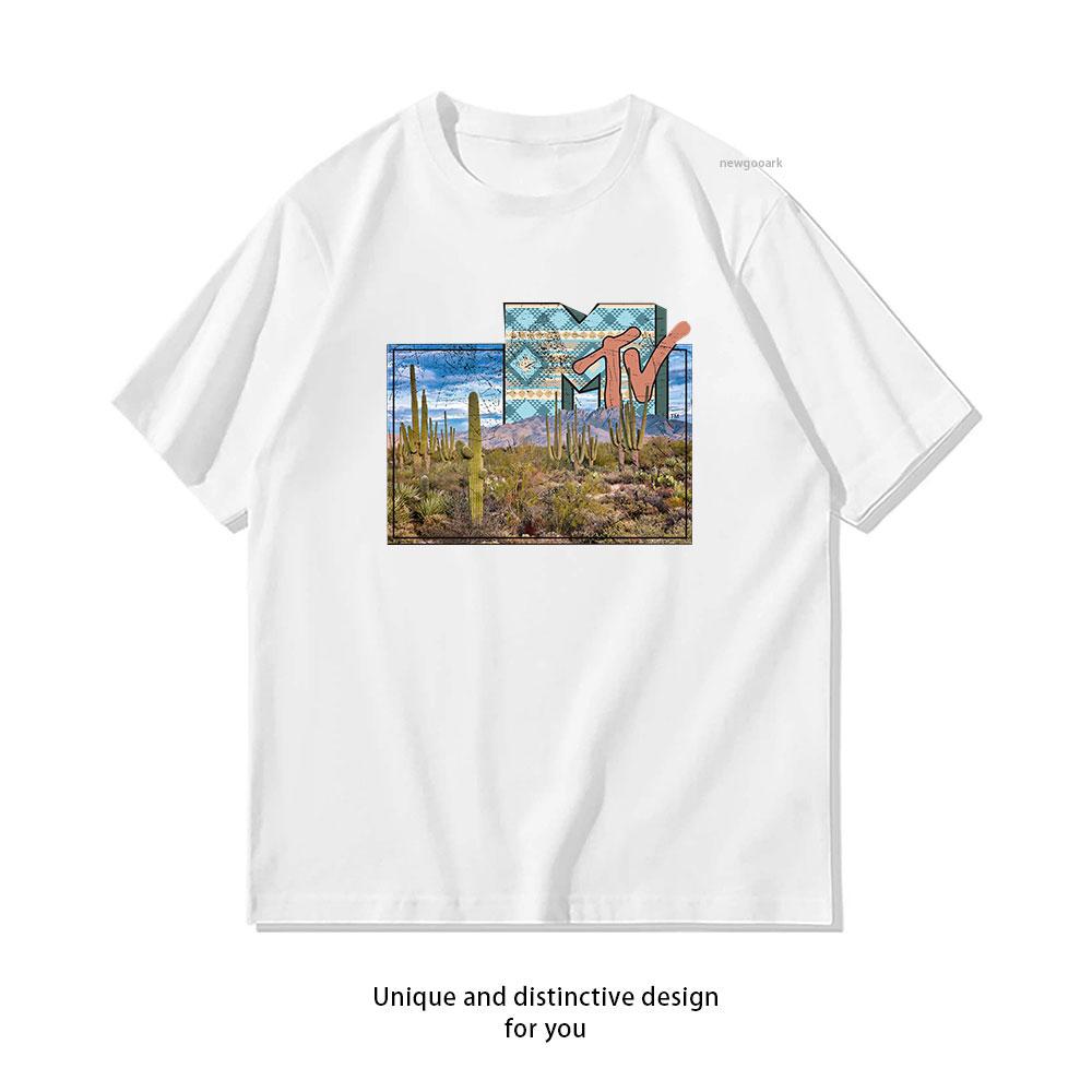 

MTV Southwest Desert Vintage Distressed Essential TShirt Women Unisex Casual cotton printed t shirts streetwear tops Shortsleev S