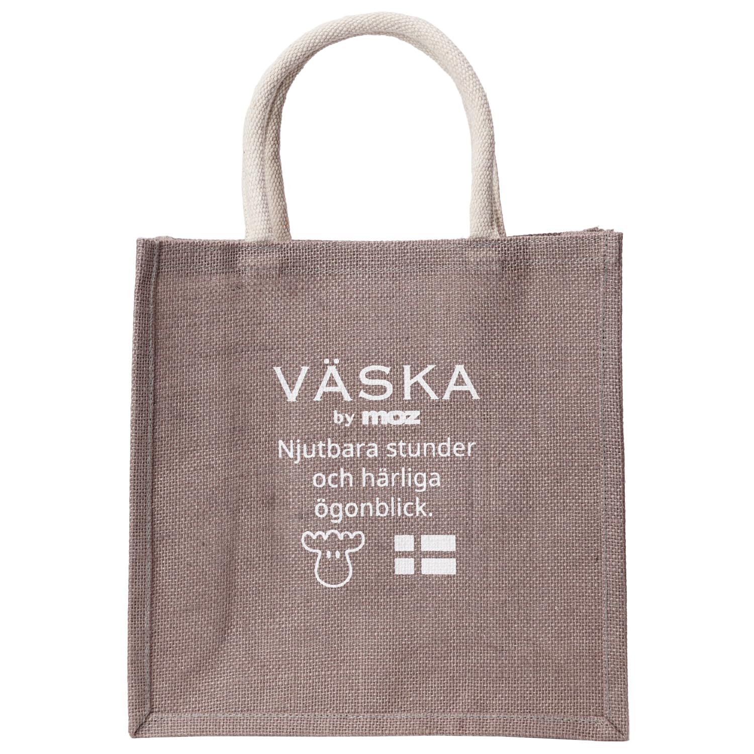 

VBSKB от moz Veska Moz Сумка-тоут, Средняя, Вмещает документы формата B4, Нордический, Шведский, Дизайн с лосем, Женская, Джут, VSJJ-02B, Серая