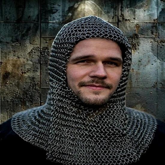 Ατσάλινο Διχτυωτό Κουφάρι Κουκούλας Θωράκιση Λαιμού Μεσαιωνικός Ιππότης Cosplay, Αναπαράσταση Διχτυωτή Κουκούλα 47,625 εκ.