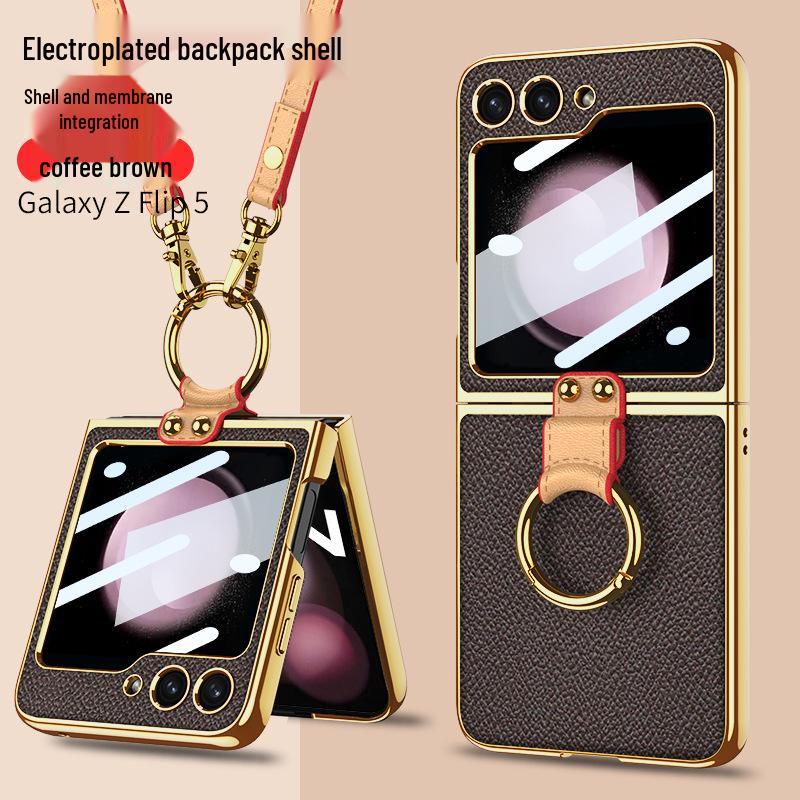 Crossbody Samsung Z Flip 5 Phone Case with Adjustable Lanyard and Strap, Hard Shell