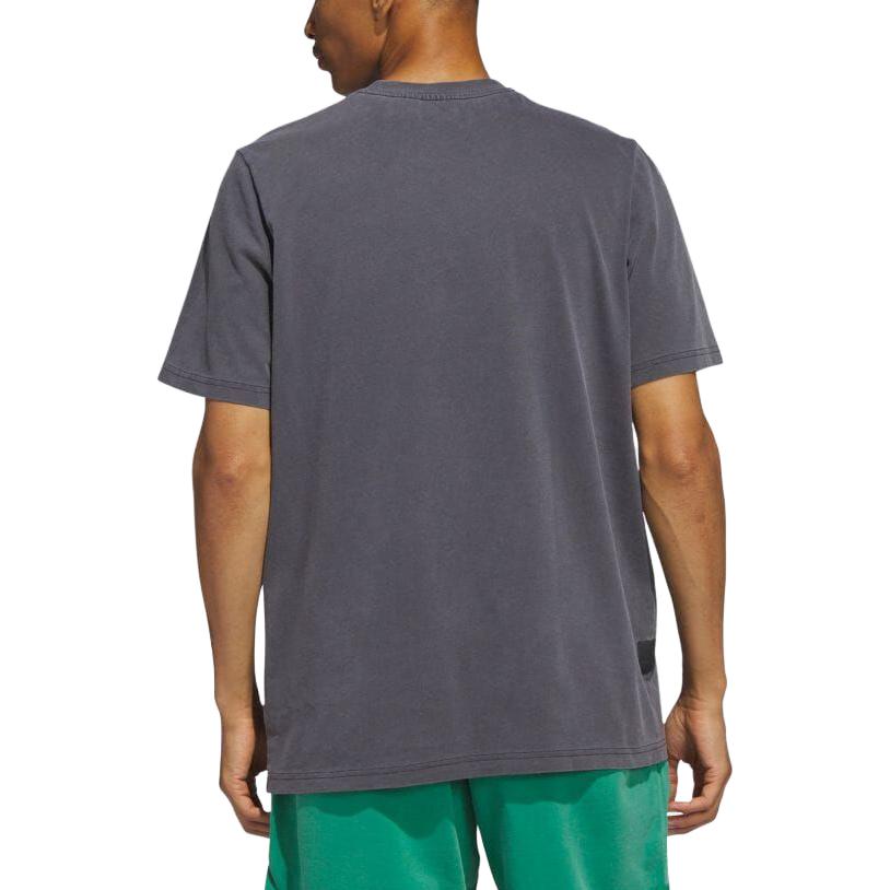 Adidas Originals Trefoil Solid Logo Embroidered Crew Neck T-Shirt Men Tops Carbon HS3026