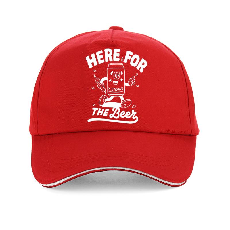 Funny Here For The Beer Print Baseball Cap Cartoon Creativity Beer Men Women Caps Adjustable Outdoor Sports Hat