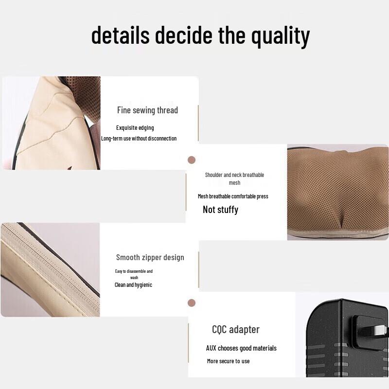 AUX Neck and Shoulder Kneading Massager Shawl CN plug (adapter included)