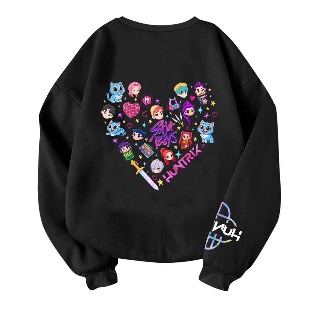 Children's Fashionable Lightweight Long-sleeved Round Neck Pullover With Pockets Printed Pullover