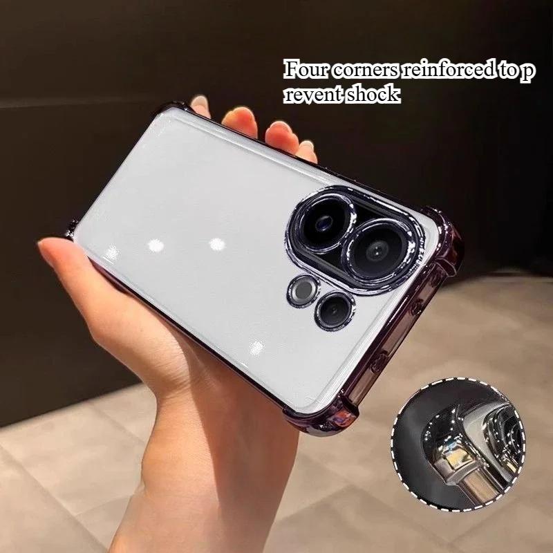 Case For Vivo V60 V 60 5G Plating Lens Protection Film Phone Cases Four Corners Anti-shock Protection Back Cover Bumper Carcase