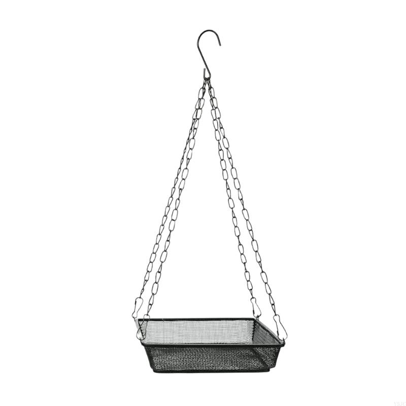 Y5JC Iron Mesh Hanging Bird Feeder Tray Outdoor Garden Decoration for Bird Watching Accessories