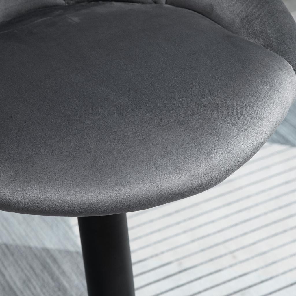 Set of 2 Height-Adjustable Bar Stools. 46x48x83-104cm. Gray and Black