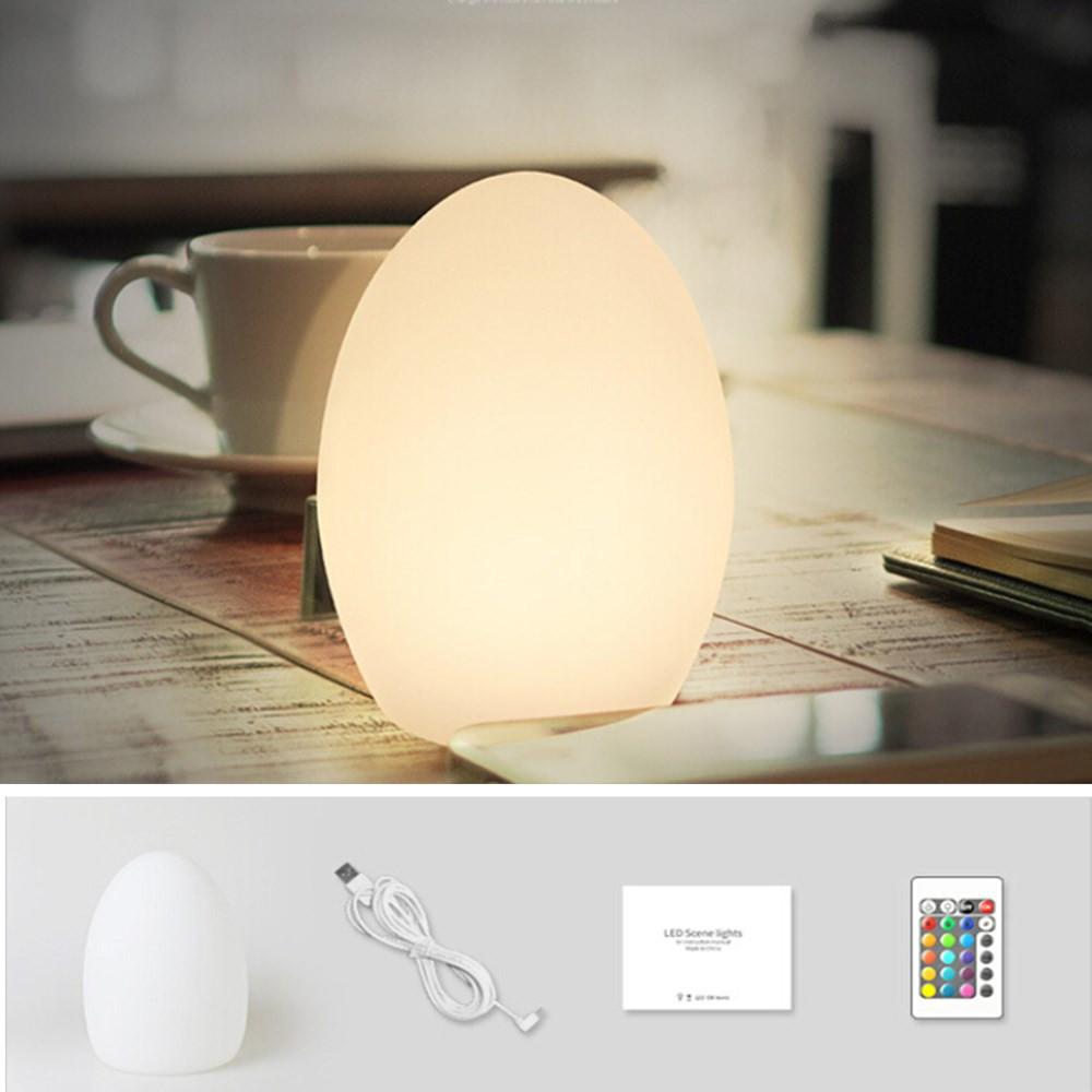 Niedliche Eiform LED Lampe, Wasserdicht und Bruchsicher, USB Wiederaufladbar, 16-farbige Atmosphären Nachtlicht
