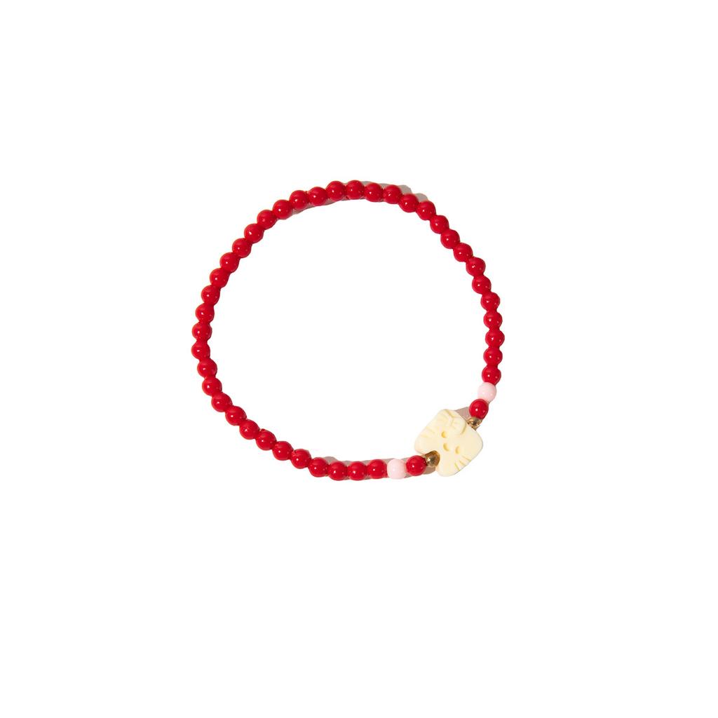 Colored Rice Beads Irregular Cat Design Bracelet, Light Luxury High-End Creative Cartoon Cute Temperament Jewelry