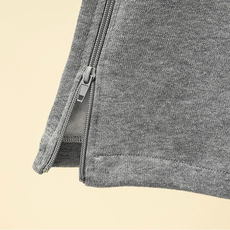 Großer Baumwollrock für Damen mit seitlichem Schlitz und Reißverschluss, elastischer Taille, A-Linien-Rock im langen, einfarbigen Sportstil