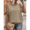 Summer Hollow Out Shoulder T-shirt, Elegant Casual Minimalist Design Versatile Tops For Women, European American Style Leisure Outer Wear Tee