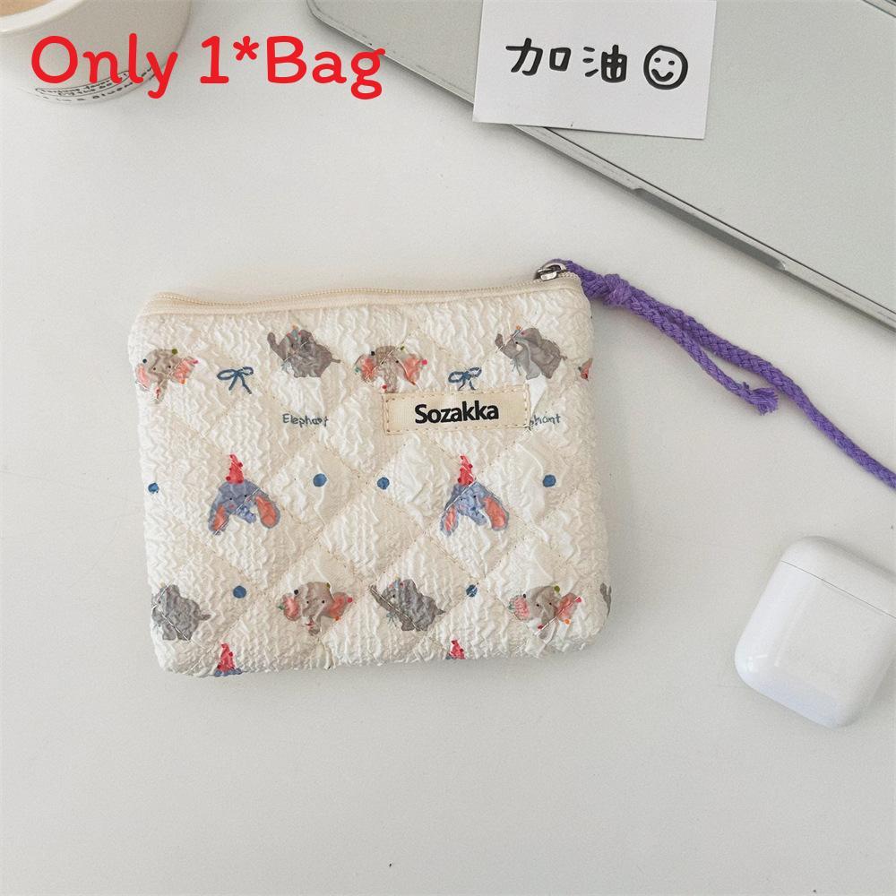 Cute Floral Cotton Wallet With Zip Pouch For Daily Use And Travel Storage For Girls