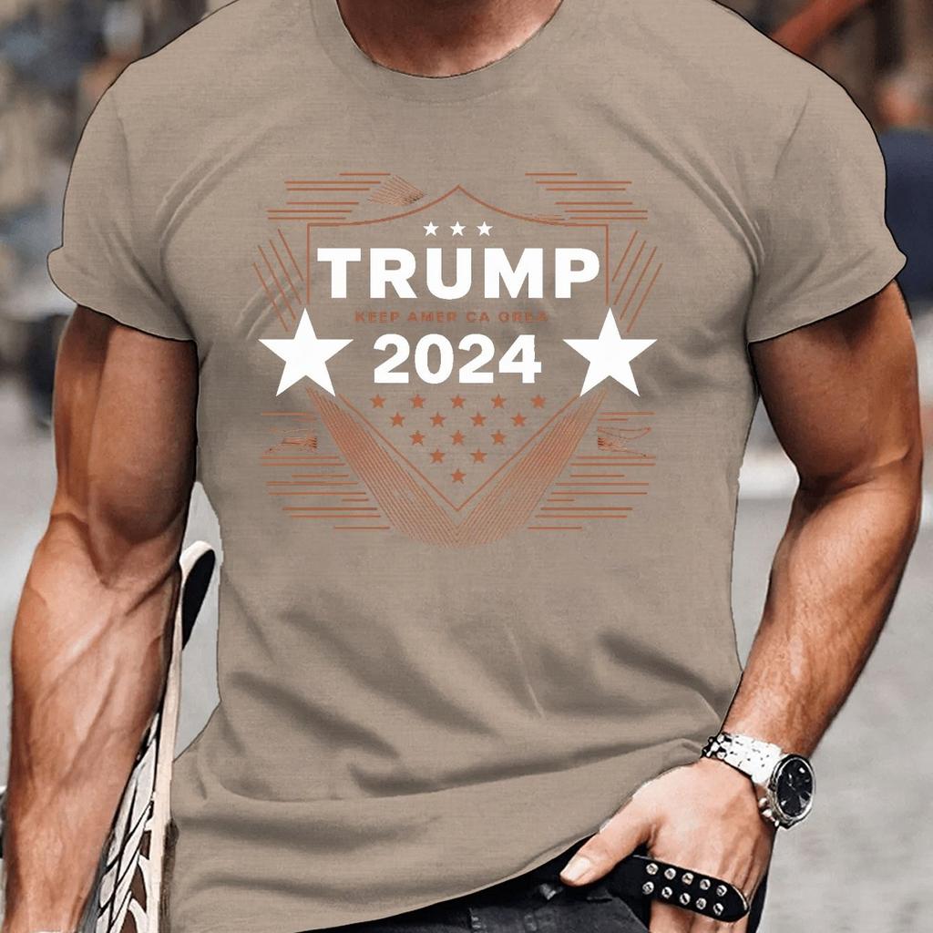 Men Donald Trump Letter Print T Shirt Men Funny 3D Graphic Tees Solid Color  Men's Harajuku Tshirt Daily Sports Streetwear Tops
