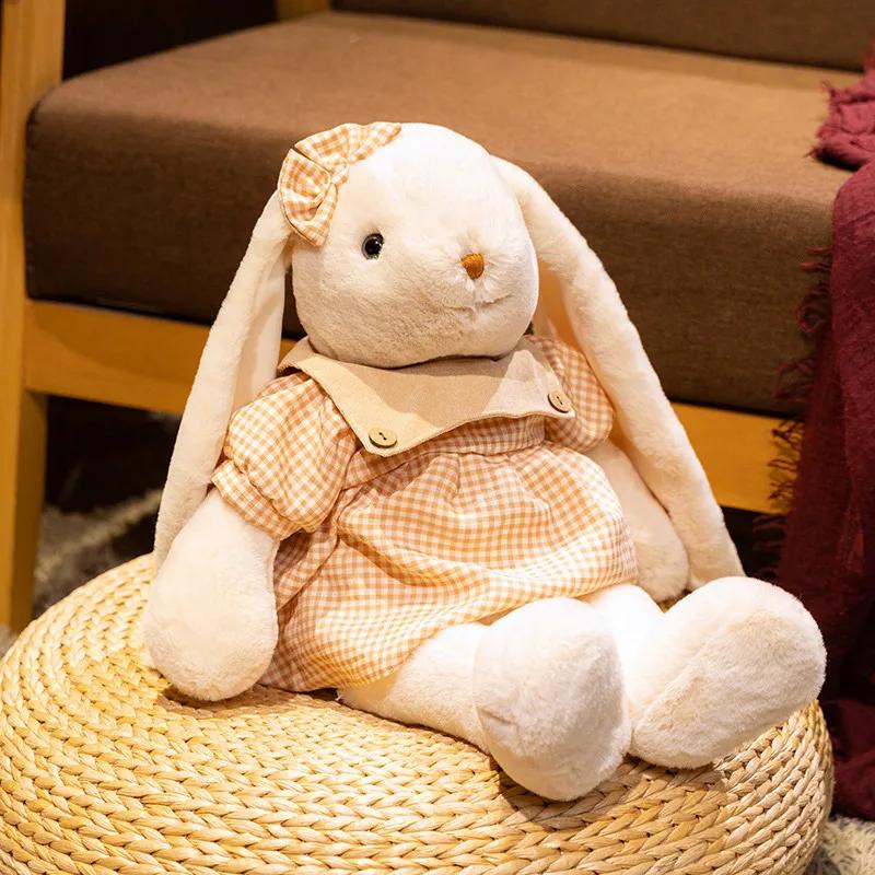 

45см/55см Милая плюшевая игрушка Мягкая игрушка Зайчик Носит платье Кукла Компаньон для сна малышей Милая кукла Детский подарок 45cm