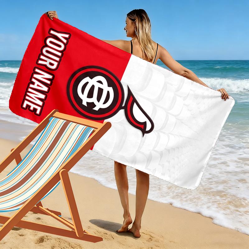 Custom Name Bristol City FC Print Beach Towel, Large Soft Quick Dry Towel for Beach Camping Swimming