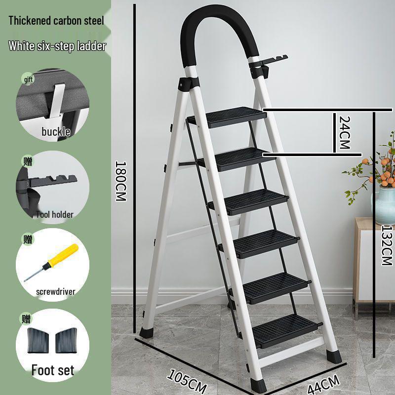 Fengrong Multi-Functional Telescopic A-Frame Step Ladder (Carbon Steel)