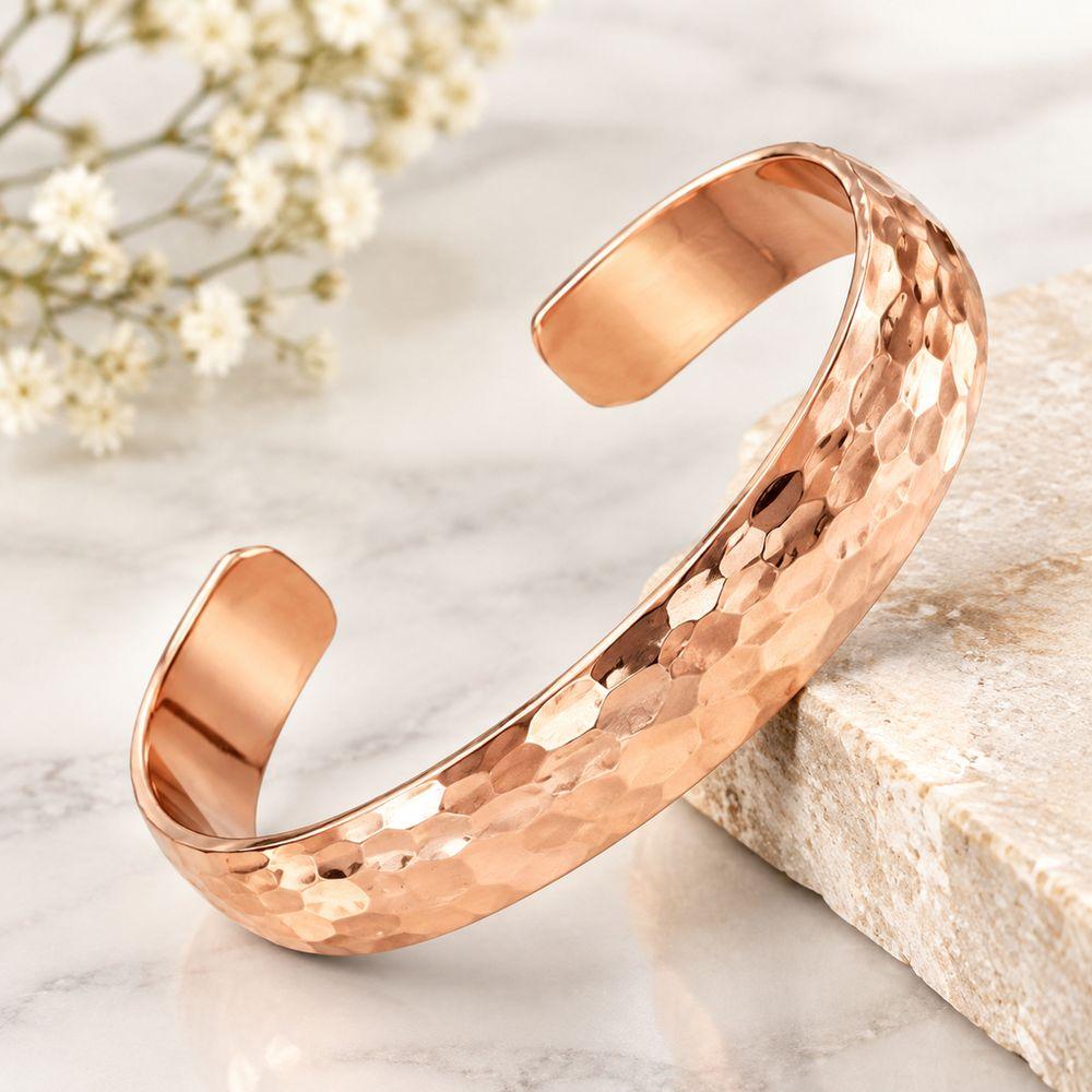 Pure Copper Cuff Bracelet Adjustable Copper Cuff Bracelet Durable Copper Bangle for Men and Women