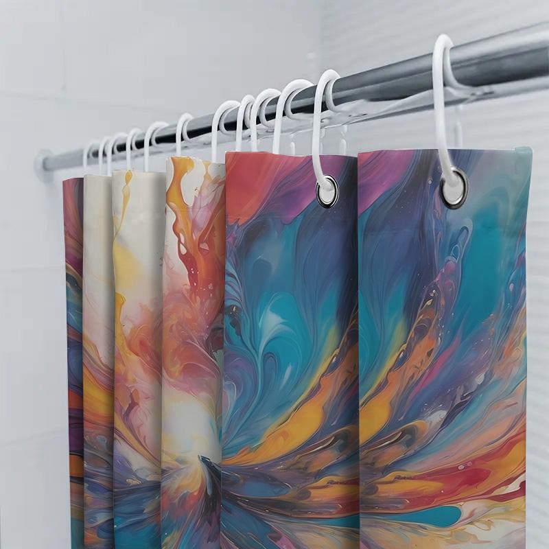 Cortina de Chuveiro Estampada Abstrata Amarela e Preta Impermeável Decoração de Casa Revestimento para Banheiro Para Banheiros de Crianças Tamanho 60X72 Polegadas (152Cm X 183