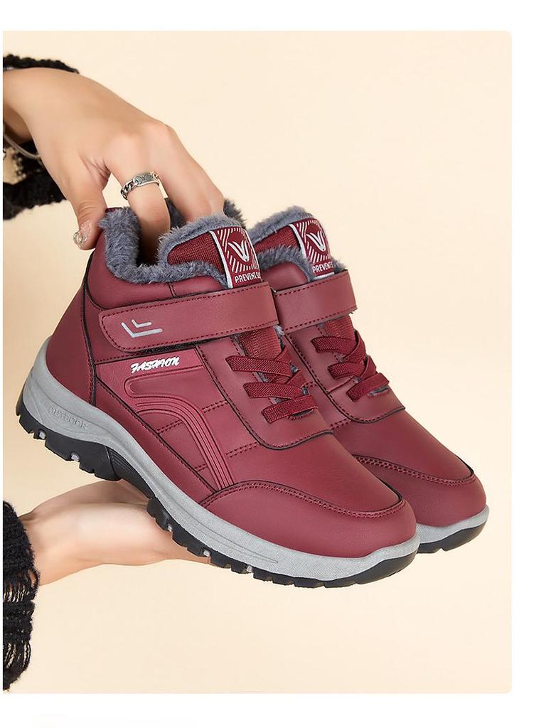 Damen 2025 Herbst/Winter Baumwoll-Wanderstiefel mit Fleecefutter - Verdickte Schneestiefel