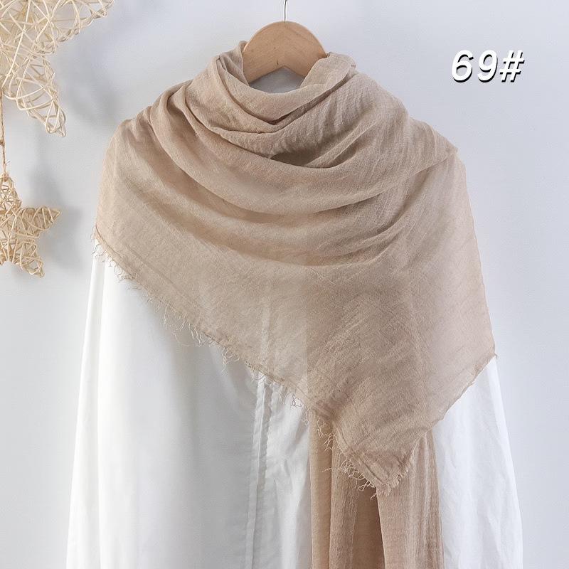 Sciarpa da donna in cotone lino seta - Per tutte le stagioni, colore unito, versatile foulard per testa e parasole