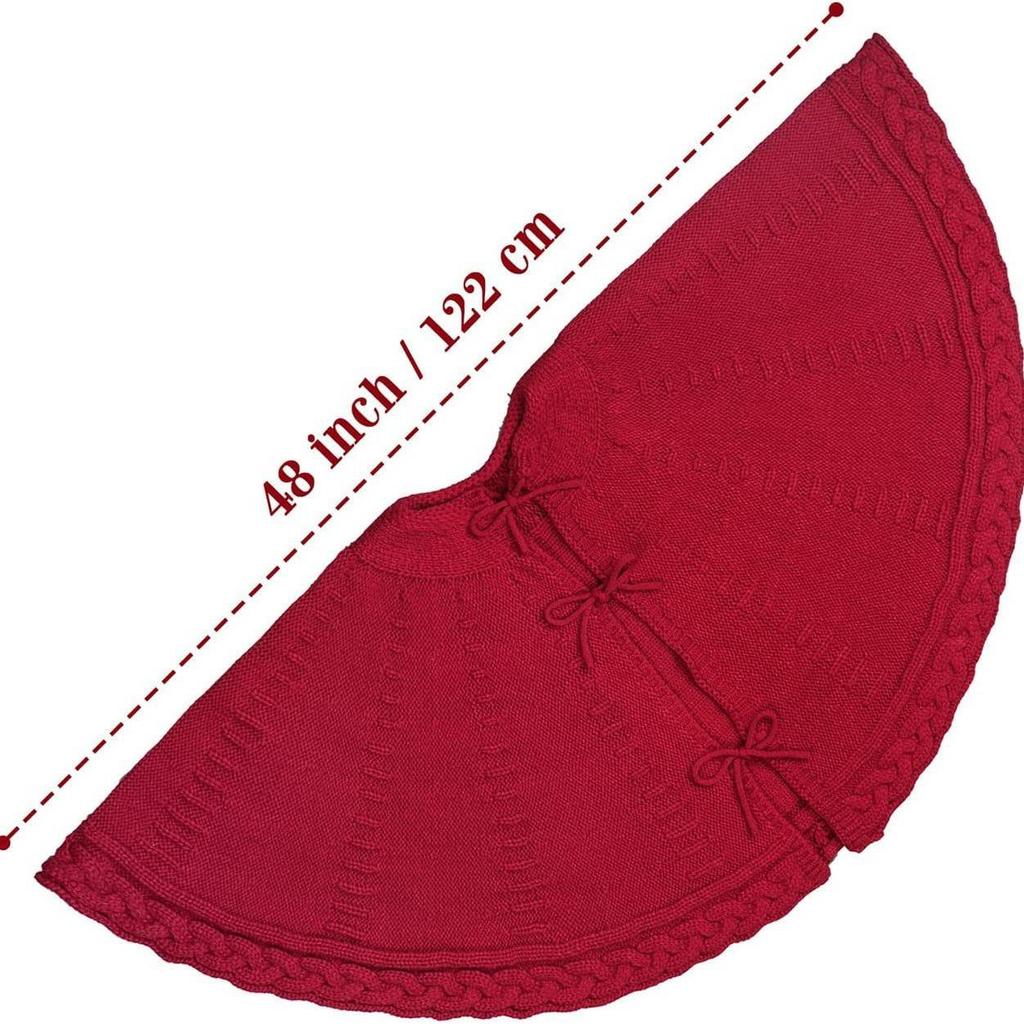 2025 Knitted Christmas Tree Skirt - Ornaments & Gifts Home Decoration