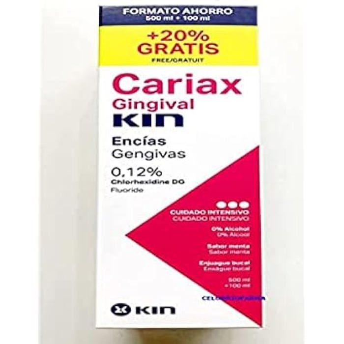 Bain de bouche - KIN - Cariax Colut Gingival - 500Ml+100Ml Gratis - Sans parabène - Adulte - Mixte