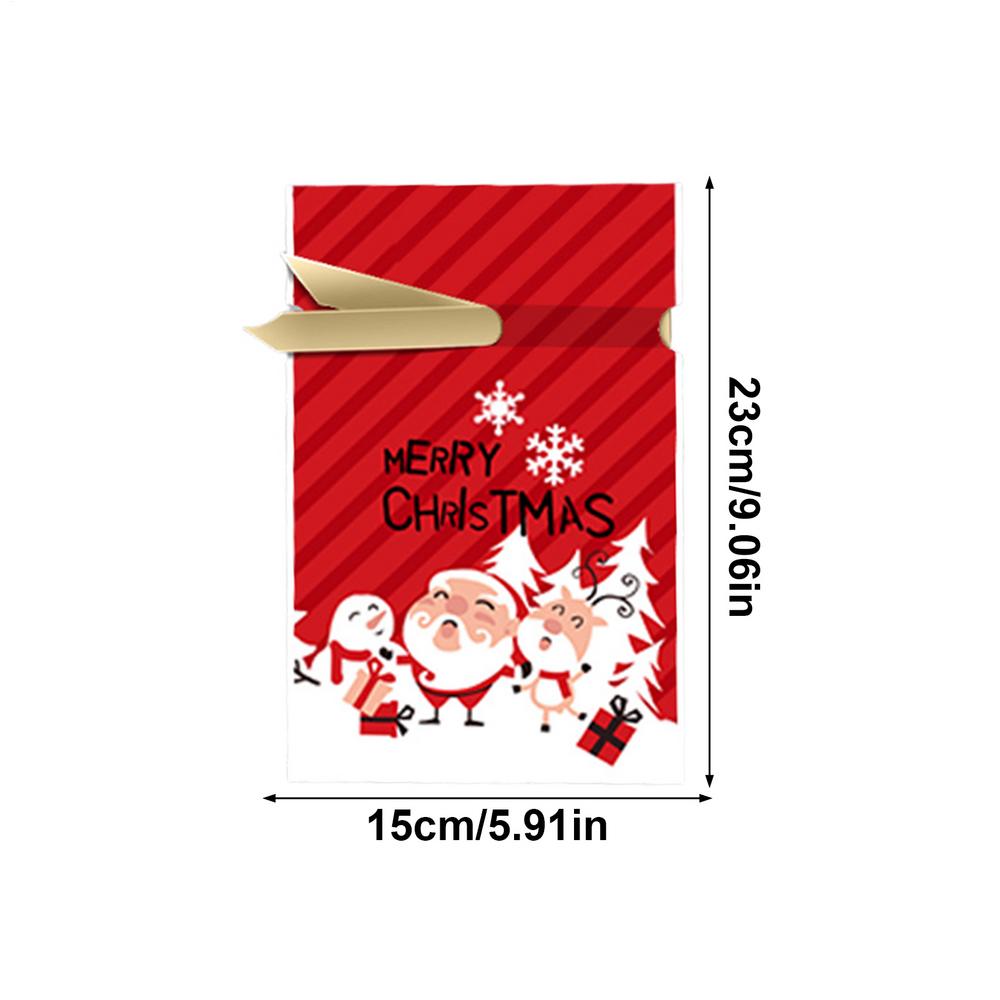 

50 Pieces Christmas Candy Drawstring Bag Ribbon Drawstring Apples Bags Holiday Party Favor Pouch Christmas Wrapping Goody Bag Others