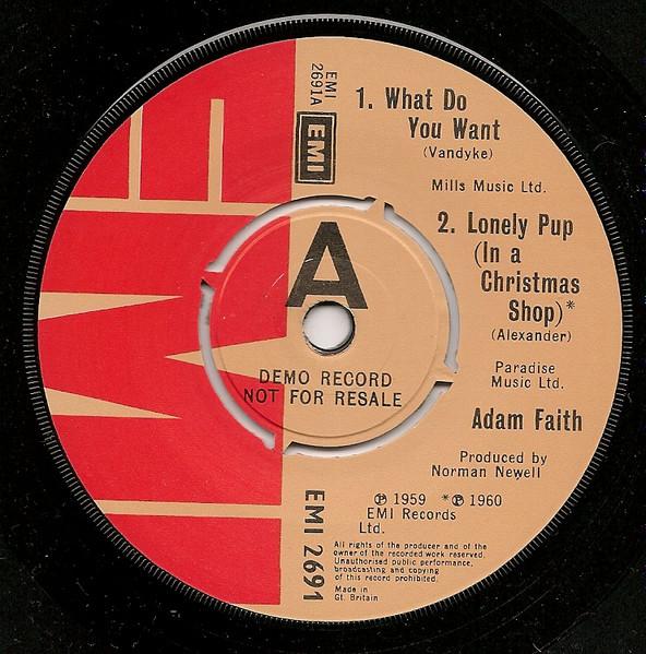 

7-дюймовая пластинка ADAM FAITH - Что ты хочешь EMI2691PROMO EMI 1977 UK Rock б/у