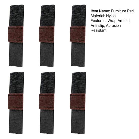 6Pcs Felt Furniture Pad with Hook And Loop Fastener Wrap-Around Prevent Floor Scratches Chair Sled Floor Glides Tubing Protector Home Supplies