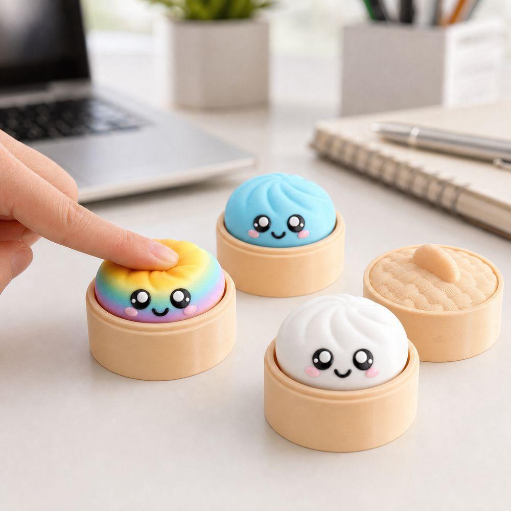 Multiple Gradient Colors Dumplings Blind Box Toy Luminous Baozi Fidget Button Toy  Home Decoration