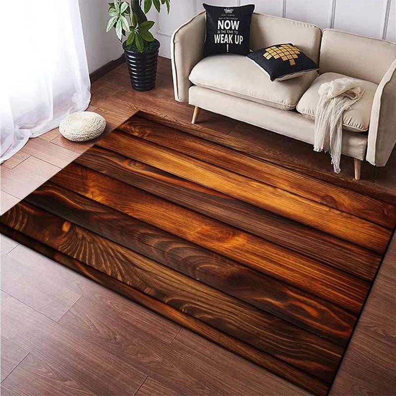 Wooden Floor Pattern Mats Door Front Decoration Home Living Room Mats