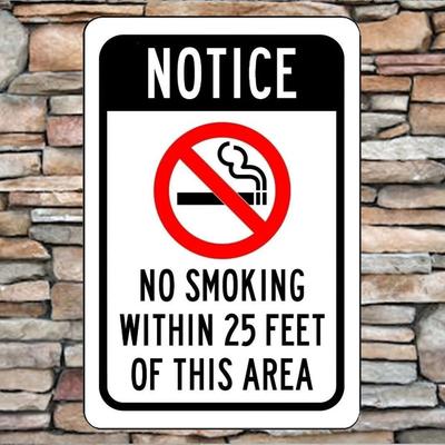 Vintage Tin Sign Art,Notice - No Smoking Within 25 Feet Aluminum Metal Sign
