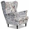Ohrensessel ARI PRINT skandinavisch Zeitungsmuster Design
