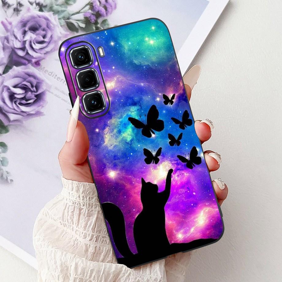 Soft Liquid Silicone Back Cover For Infinix Smart 9 HD Phone Case Infinix Hot 50 Pro+ Pro Plus Marble Gothic Style Cartoon Funda