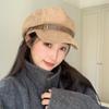 Autumn and Winter New Style Suede Retro Beret Women's Korean Style Old Fashion Temperament Fashionable Face Small Octagonal Hat