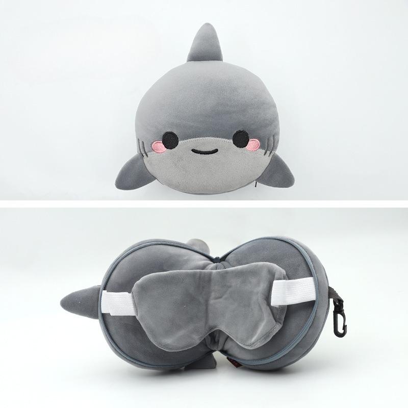 Cute Animal 2 In 1 Travel Pillow with Eye Mask Soft Portable Design Perfect for Kids Travel Airplane and Outdoor Napping