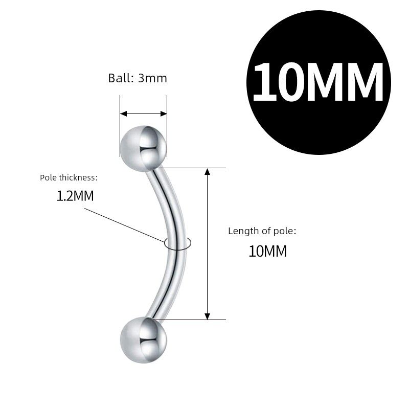 925 Sterling Silber Augenbrauenring Bauchnabelring Bauchnabelstecker Bauchnabelpiercing Bauchnagel Mini Ohne Belastung Mode Anti-Allergie 3mm Kugel Radian