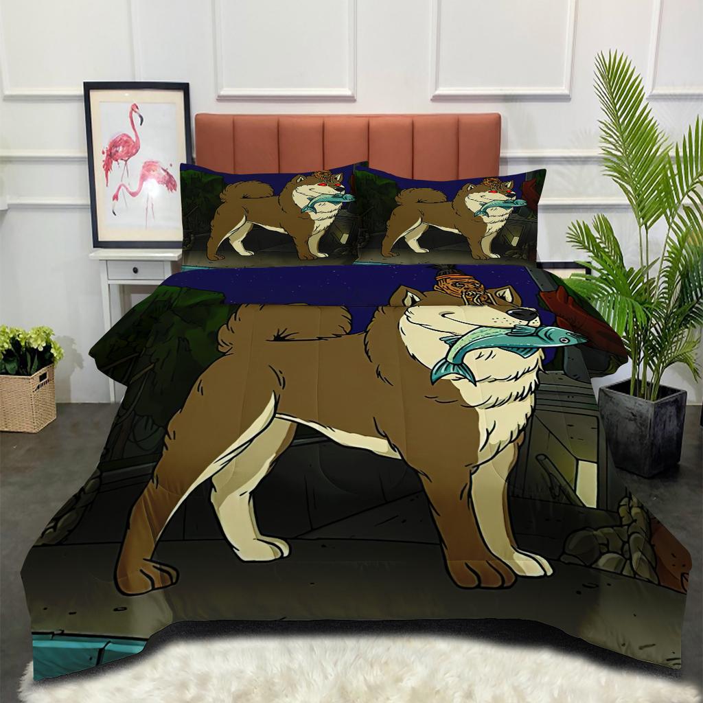 Digital Printing Quilt Three-piece Set Large Elephant Animal Thickened Fat Quilt Cover